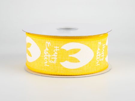 1.5  Bunny Ear Eggs Ribbon: Yellow (10 Yards) Online