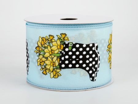 2.5  Rain Boots Daffodil Ribbon: Light Blue (10 Yards) Online