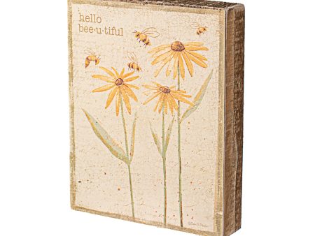 5  Wooden Block Sign: Hello Bee-u-tiful Online