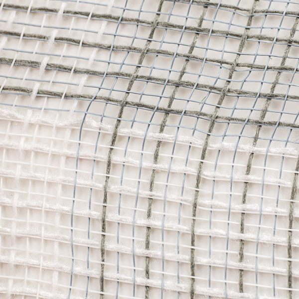 10  Large Check Fabric Mesh: White & Grey Supply