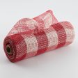 10  Fabric Mesh: Red & Cream Plaid Discount