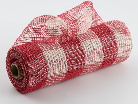 10  Fabric Mesh: Red & Cream Plaid Discount