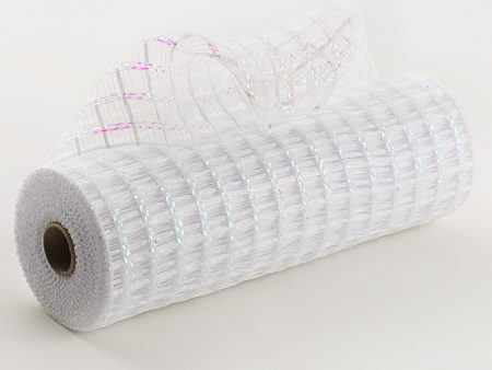 10  Wide Weave Metallic Mesh: White Check Online Sale