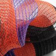 10  Poly Jute Deco Mesh: Black, Orange, Purple Wide Stripe Fashion