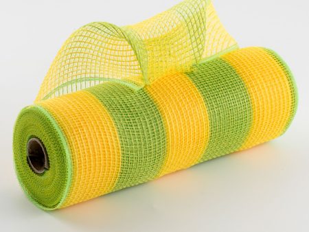 10  Wide Stripe Fabric Mesh: Yellow & Fresh Green Online Sale