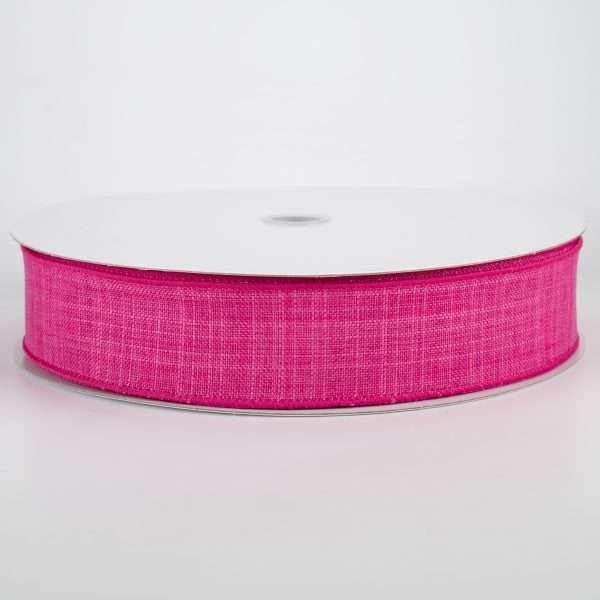 1.5  Estelle Textured Linen Ribbon: Fuchsia (50 Yards) Fashion