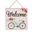 10  Square Wooden Sign: Welcome Bicycle Blooms Online Hot Sale