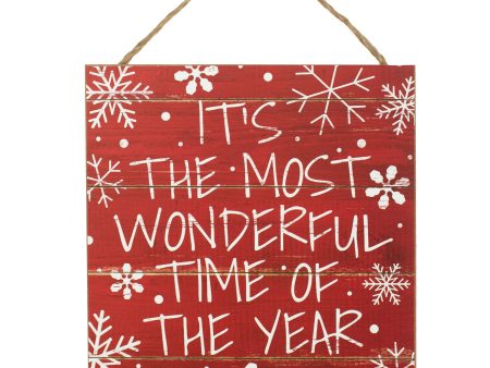 10  Square Wooden Sign: Most Wonderful Time Online now