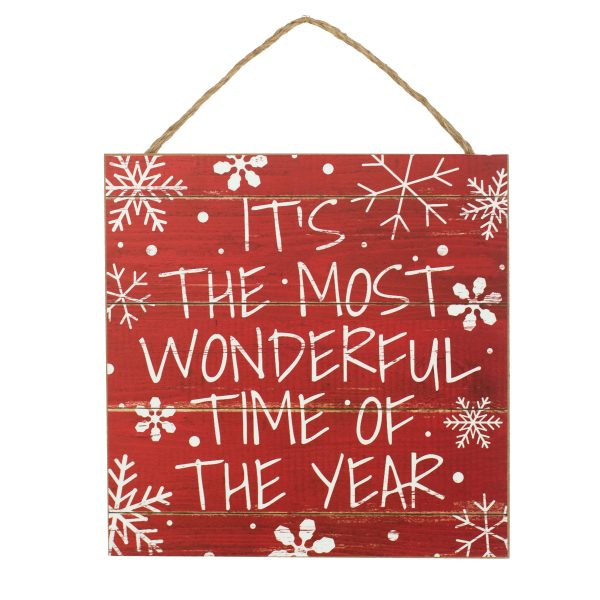 10  Square Wooden Sign: Most Wonderful Time Online now