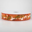 1.5  Fall Leaves Ribbon: Ivory, Rust, Orange, Moss (50 Yards) Fashion