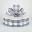 1.5  Woven Buffalo Plaid Ribbon: Grey & White (50 Yards) Discount