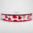 1.5  Polka Dot, Stripe, Solid Hearts Ribbon (50 Yards) Fashion