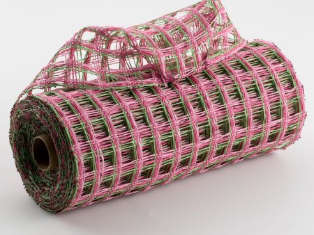 10  Poly Burlap Check Mesh: Lime, Fuchsia, Pink Online now