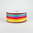 1.5  Vertical Woven Stripes Ribbon: Rainbow (10 Yards) Cheap