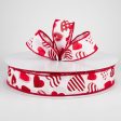 1.5  Polka Dot, Stripe, Solid Hearts Ribbon (50 Yards) Fashion