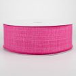 2.5  Estelle Textured Linen Ribbon: Fuchsia (50 Yards) on Sale