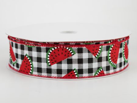 1.5  Gingham Watermelon Slices Ribbon (50 Yards) Supply