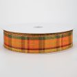 1.5  Fall Plaid Metallic Ribbon (50 Yards) For Discount