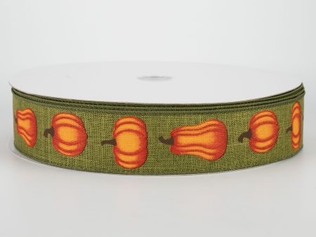 1.5  Orange Pumpkin Ribbon: Moss (50 Yards) Discount