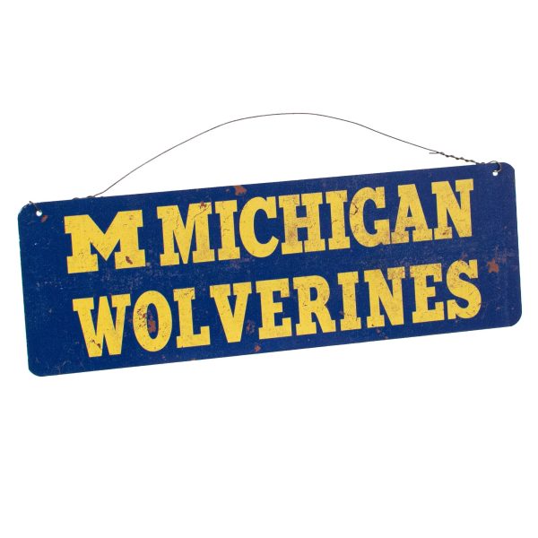 12x4 Collegiate Tin Sign: Michigan Wolverines Online Sale