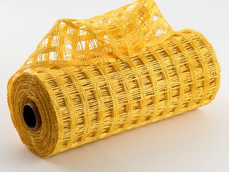 10  Poly Burlap Check Mesh: Yellow Supply