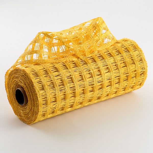 10  Poly Burlap Check Mesh: Yellow Supply