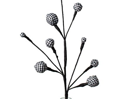 21  Gingham Ball Spray: Black & White Discount