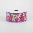 1.5  Watercolor Daisies Ribbon: Pink & Purple (10 Yards) Supply