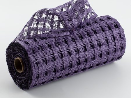 10  Poly Burlap Check Mesh: Purple Discount