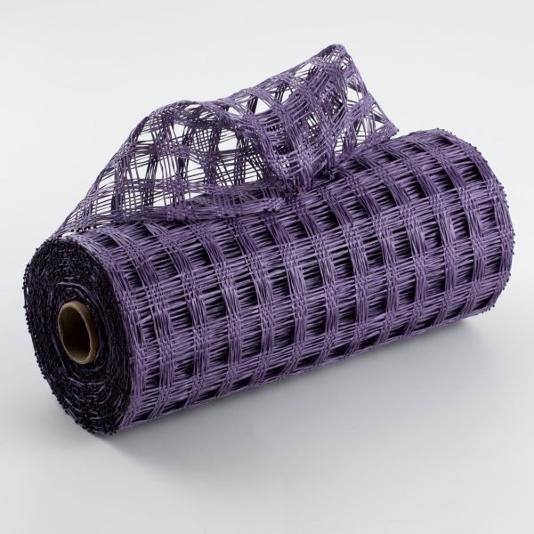 10  Poly Burlap Check Mesh: Purple Discount