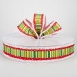 1.5  Whimsical Christmas Dot & Stripe Snowy Edge Ribbon (50 Yards) For Cheap