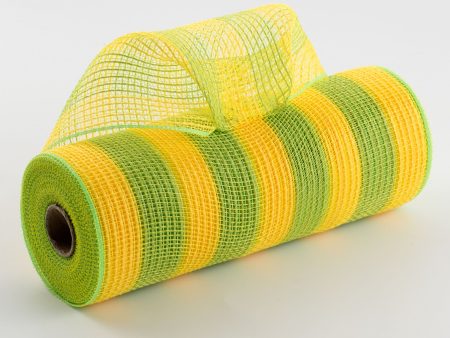 10  Thin Stripe Fabric Mesh: Yellow & Fresh Green on Sale