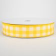 1.5  Woven Buffalo Plaid Ribbon: Daffodil Yellow & Cream (50 Yards) Online now