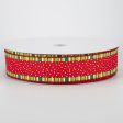 1.5  Whimsical Christmas Stripe & Dot Ribbon (50 Yards) Supply