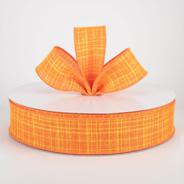 1.5  Estelle Textured Linen Ribbon: Orange (50 Yards) Fashion