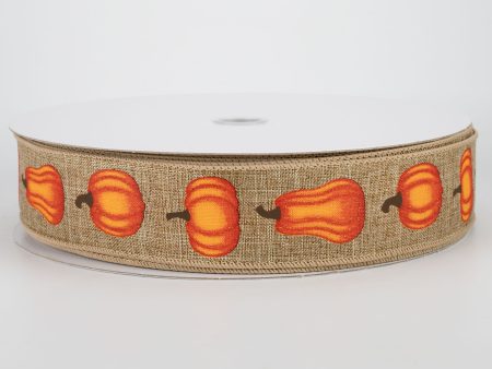 1.5  Orange Pumpkin Ribbon: Natural (50 Yards) For Discount