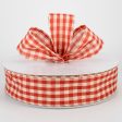 1.5  Primitive Gingham Ribbon: Rust & Natural (50 Yards) Hot on Sale