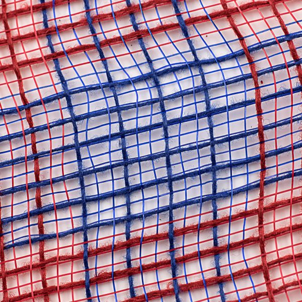 10  Small Check Fabric Mesh: Red & Royal Blue Hot on Sale