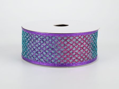 1.5  Glitter Mermaid Scales Net Ribbon (10 Yards) For Sale