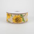 1.5  Linen Sunflower Ribbon: Light Natural (10 Yards) Discount