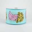 2.5  Rain Boots Daffodil Ribbon: Aqua (10 Yards) Online Sale