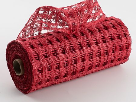 10  Poly Burlap Check Mesh: Red Supply