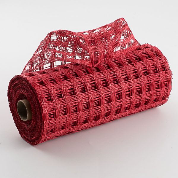 10  Poly Burlap Check Mesh: Red Supply