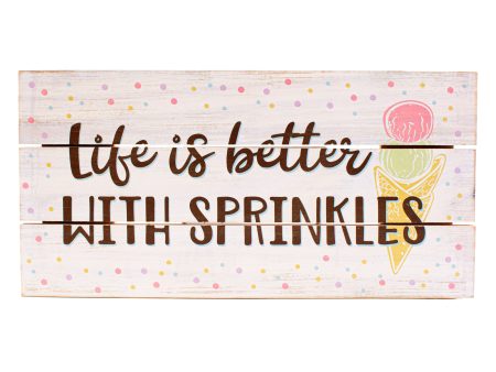 12  Pallet Wood Sign: Ice Cream With Sprinkles For Discount