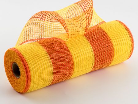 10  Wide Stripe Fabric Mesh: Yellow & Orange Cheap