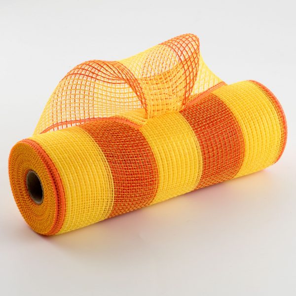 10  Wide Stripe Fabric Mesh: Yellow & Orange Cheap