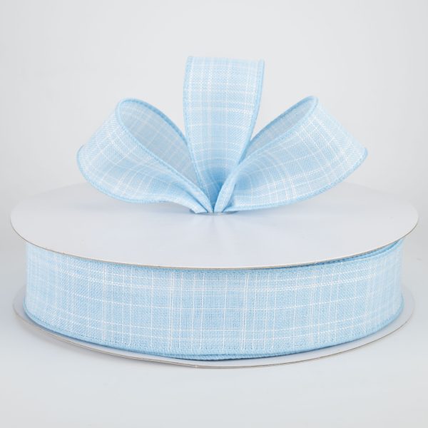 1.5  Estelle Textured Linen Ribbon: Light Blue (50 Yards) Hot on Sale