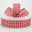 1.5  Primitive Gingham Ribbon: Burgundy & Natural (50 Yards) For Discount