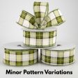 1.5  Windowpane Plaid Ribbon: Olive, Ivory, Black (10 Yards) For Cheap