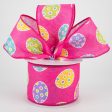 2.5  Polka Dot Easter Eggs Ribbon: Fuchsia (10 Yards) For Sale